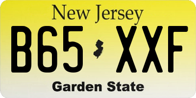 NJ license plate B65XXF
