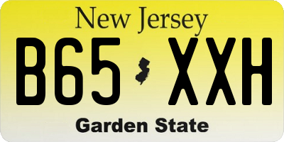NJ license plate B65XXH