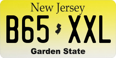 NJ license plate B65XXL