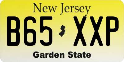 NJ license plate B65XXP