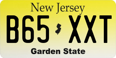 NJ license plate B65XXT