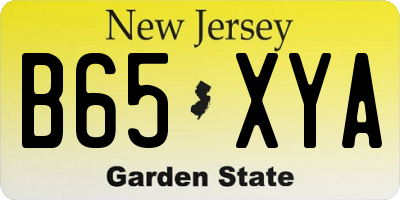 NJ license plate B65XYA
