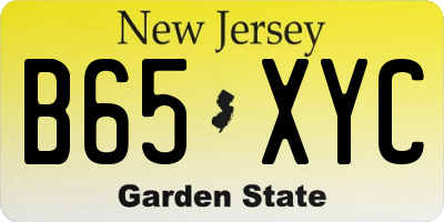 NJ license plate B65XYC