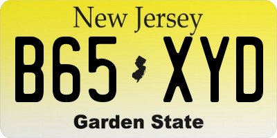 NJ license plate B65XYD