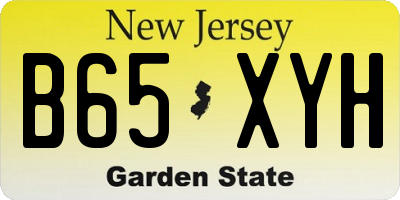 NJ license plate B65XYH