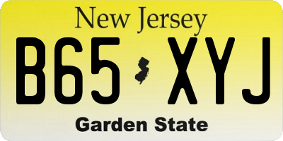 NJ license plate B65XYJ