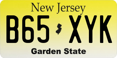 NJ license plate B65XYK