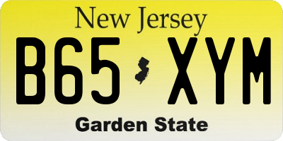 NJ license plate B65XYM