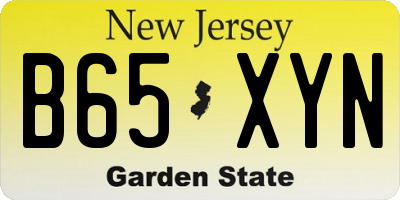 NJ license plate B65XYN