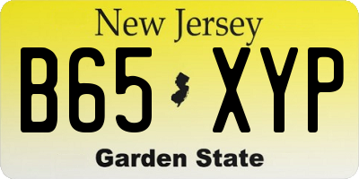 NJ license plate B65XYP