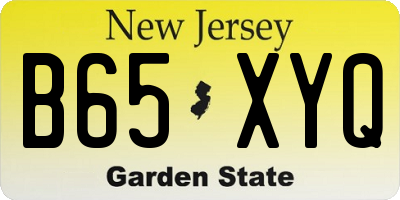 NJ license plate B65XYQ