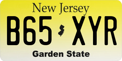 NJ license plate B65XYR