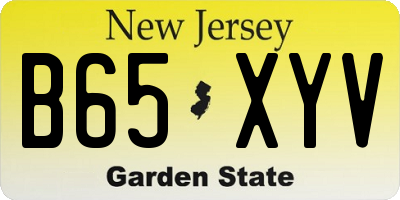 NJ license plate B65XYV