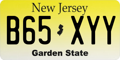 NJ license plate B65XYY