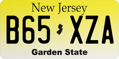 NJ license plate B65XZA