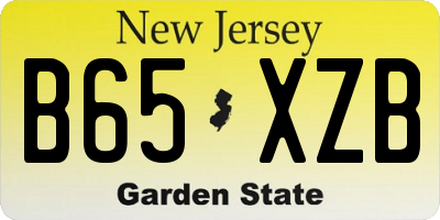 NJ license plate B65XZB