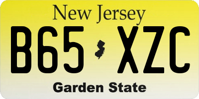 NJ license plate B65XZC