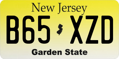 NJ license plate B65XZD