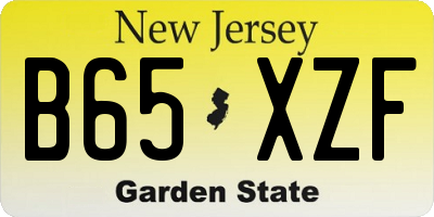 NJ license plate B65XZF