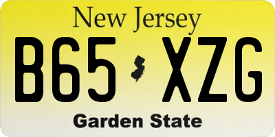 NJ license plate B65XZG