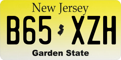 NJ license plate B65XZH