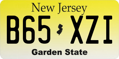 NJ license plate B65XZI