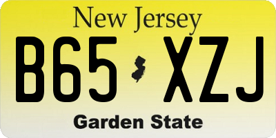 NJ license plate B65XZJ