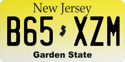 NJ license plate B65XZM