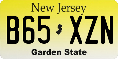 NJ license plate B65XZN