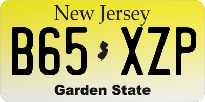 NJ license plate B65XZP