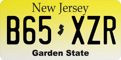 NJ license plate B65XZR