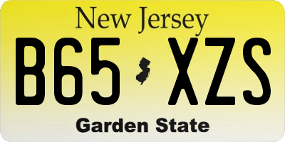 NJ license plate B65XZS