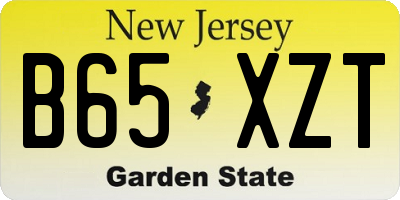 NJ license plate B65XZT