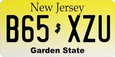 NJ license plate B65XZU