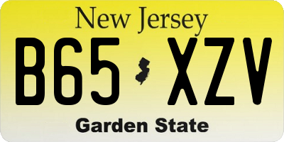 NJ license plate B65XZV