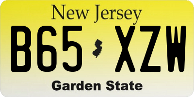 NJ license plate B65XZW