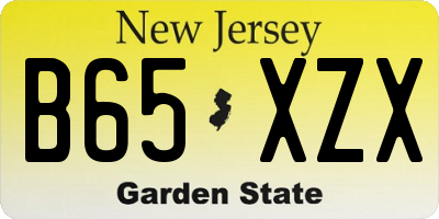 NJ license plate B65XZX
