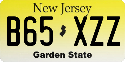 NJ license plate B65XZZ