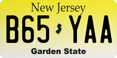 NJ license plate B65YAA