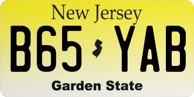 NJ license plate B65YAB