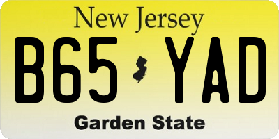 NJ license plate B65YAD