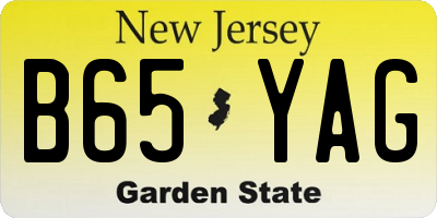 NJ license plate B65YAG
