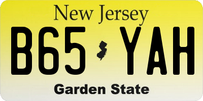 NJ license plate B65YAH