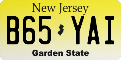 NJ license plate B65YAI