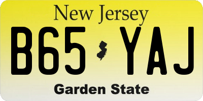 NJ license plate B65YAJ