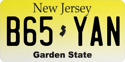 NJ license plate B65YAN