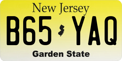 NJ license plate B65YAQ