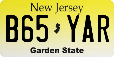 NJ license plate B65YAR