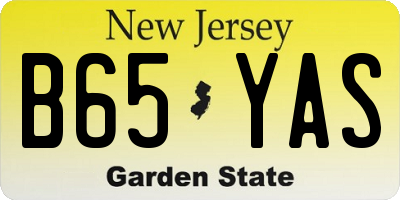 NJ license plate B65YAS