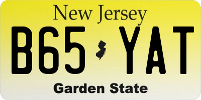 NJ license plate B65YAT